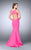 La Femme - Illusion Deep Plunge Cutout Open Back Mermaid Prom Dress 24360 In Pink