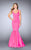 La Femme - Cutout Open Back Mermaid Prom Dress 24361 in Pink