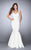 La Femme - Cutout Open Back Mermaid Prom Dress 24361 in White