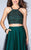 La Femme - Vibrant Halter Neck Laced Two-piece Tulle Dress 24365 in Green