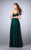 La Femme - Vibrant Halter Neck Laced Two-piece Tulle Dress 24365 in Green