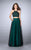 La Femme - Vibrant Halter Neck Laced Two-piece Tulle Dress 24365 in Green