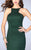 La Femme - Halter Strappy Back Neoprene Mermaid Prom Dress 24374 in Green