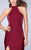 La Femme - Geometric Racer Back Halter Style Jersey Prom Dress 24376 in Red