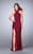 La Femme - Geometric Racer Back Halter Style Jersey Prom Dress 24376 in Red