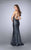La Femme - Beautiful Sequined Sweetheart Long Dress 24378 In Blue