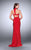 La Femme - Two-Piece Strapless Sweetheart Jersey Long Evening Gown 24379 in Red