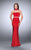La Femme - Two-Piece Strapless Sweetheart Jersey Long Evening Gown 24379 in Red