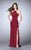 La Femme - Strappy Open Back Halterneck Long Prom Dress 24380 in Red