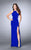 La Femme - Strappy Open Back Halterneck Long Prom Dress 24380 in Blue