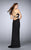 La Femme - Strappy Open Back Halterneck Long Prom Dress 24380 in Black