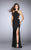La Femme - Strappy Open Back Halterneck Long Prom Dress 24380 in Black