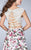 La Femme - Fringy Lace Bateau Illusion Floral Long Evening Gown 24428 In White and Multi