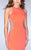 La Femme - Halter Style Beaded Strappy Sheer Midriff Prom Dress 24432 in Orange
