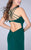 La Femme - Gorgeous Deep V-neck Jersey Dress 24437 in Green