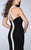 La Femme - Striking Criss Cross Neck Neoprene Gown 24449 In Black and White