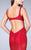 La Femme - Lace Square Mermaid Long Evening Gown with Keyhole Opening 24466 in Red