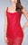 La Femme - Lace Square Mermaid Long Evening Gown with Keyhole Opening 24466 in Red