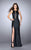 La Femme - Sexy Sleeveless Jewel Neck Leather Dress 24469 In Black