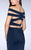 La Femme - Exquisite Off-Shoulder Jersey Long Evening Gown 24520 in Blue