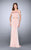 La Femme - Exquisite Off-Shoulder Jersey Long Evening Gown 24520 in Pink