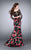 Sultry Off The Shoulder Laced Two-piece Floral Mermaid Dress 24522