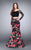 Sultry Off The Shoulder Laced Two-piece Floral Mermaid Dress 24522