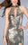 La Femme - Sparkling Sequined High Neck Dress 24527 In Silver and Gold