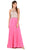 Poly USA - 7826 Jewel Adorned Illusion Halter Chiffon Gown