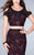 La Femme - Cold Shoulder  Crop Top and Mermaid Skirt Rhinestone Lace Prom Dress 24583 in Black and Purple