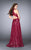 La Femme - Halter Open Back Sparkly Sequin Long Prom Dress 24584 in Pink