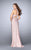 La Femme - Elegant Strapless Curved Neck Two-piece Dress 24594 in Pink