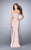 La Femme - Elegant Strapless Curved Neck Two-piece Dress 24594 in Pink