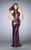 La Femme - Daring Sequined High Neck Dress 24595 in Red