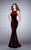 La Femme - Svelte Velvet Mermaid Long Evening Gown 24605 In Red
