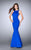 La Femme - Opulent Bateau Mermaid Long Evening Gown 24606 in Blue
