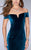 La Femme - Sleek Off-Shoulder Velvet Mermaid Long Evening Gown 24626 In Green