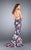 Vivid Floral Print Sweetheart Sheath Evening Gown 24632