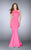 La Femme - 24636 High Jewel Cutout Sheath Gown in Pink