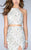 La Femme - Halter Style Crop Top Strappy Back Lace Prom Dress 24678 in White