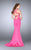 La Femme - Sweetheart Mermaid Long Evening Gown with Exquisite Strap Details 24711 In Pink