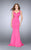 La Femme - Sweetheart Mermaid Long Evening Gown with Exquisite Strap Details 24711 In Pink