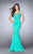La Femme - Sweetheart Mermaid Long Evening Gown with Exquisite Strap Details 24711 In Green