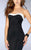 La Femme - Classic Strapless Modified Sweetheart Neoprene Dress 24715 In Black and White