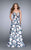 La Femme - Sweet Sleeveless Lace up Neck Mikado A-line Dress 24717 In Multi-Color and Floral
