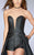 La Femme - Bold Sweetheart Short Leather Dress With Cape 24729 In Black
