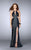 Riveting Halter Leather Long Evening Gown with Side Cutouts 24739
