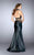 Spellbinding High Halter Leather Long Evening Gown 24754