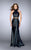Spellbinding High Halter Leather Long Evening Gown 24754