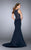 La Femme 24839 Sheer Beaded Long Prom Dress - 1 pc Navy in Size 12 Available